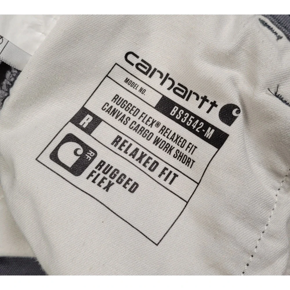 Carhartt Men's 46 Gray Rugged Flex Relaxed Fit Canvas Cargo Work Shorts BS3542-M